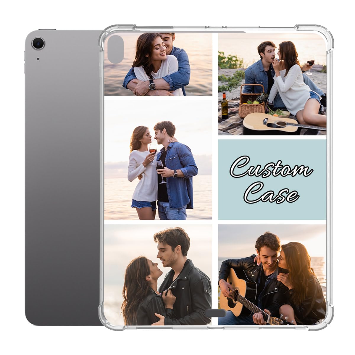 Design Your Own Case for iPad Air 13 Inch 2025 M3/2024 M2, Personalized Custom Multiple Photos Collage Picture Text Cover for Apple Tablet 13",Slim