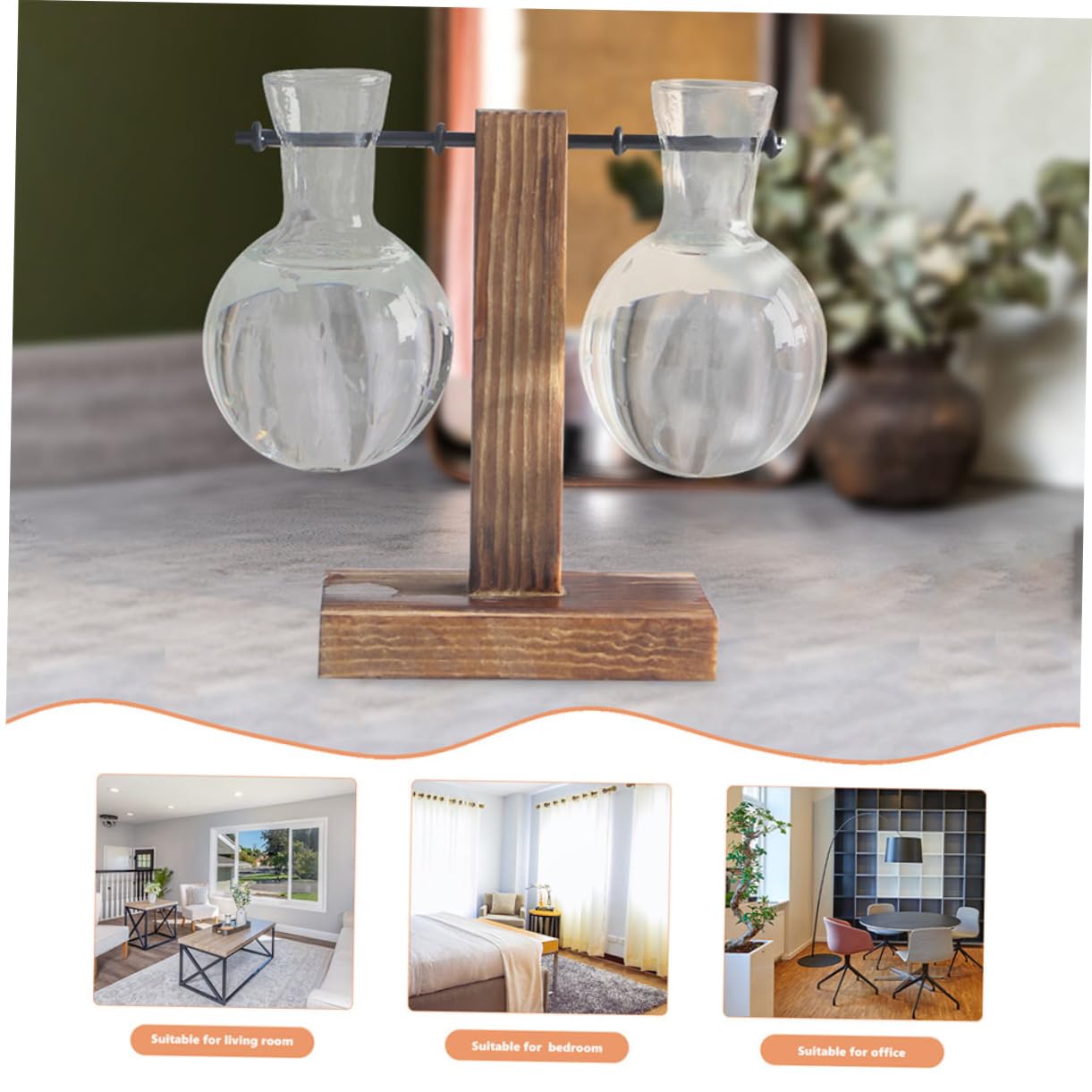 POPETPOP 6 STK Holzvase blumentopf Blumenvase Garten Vase Luftpflanzen Vase Glaswaren Wasserpflanzer Pflanzen Terrarium Terrarienpflanzen Zwiebelvase Glas mit hohem Borosilikatgehalt
