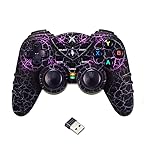 NBCP PC Wireless Game Controller mit Dual Vibration, 2.4G Gaming Joystick, RGB Beleuchtung und Turbo Funktion für Windows 7/8/10/11 & Steam