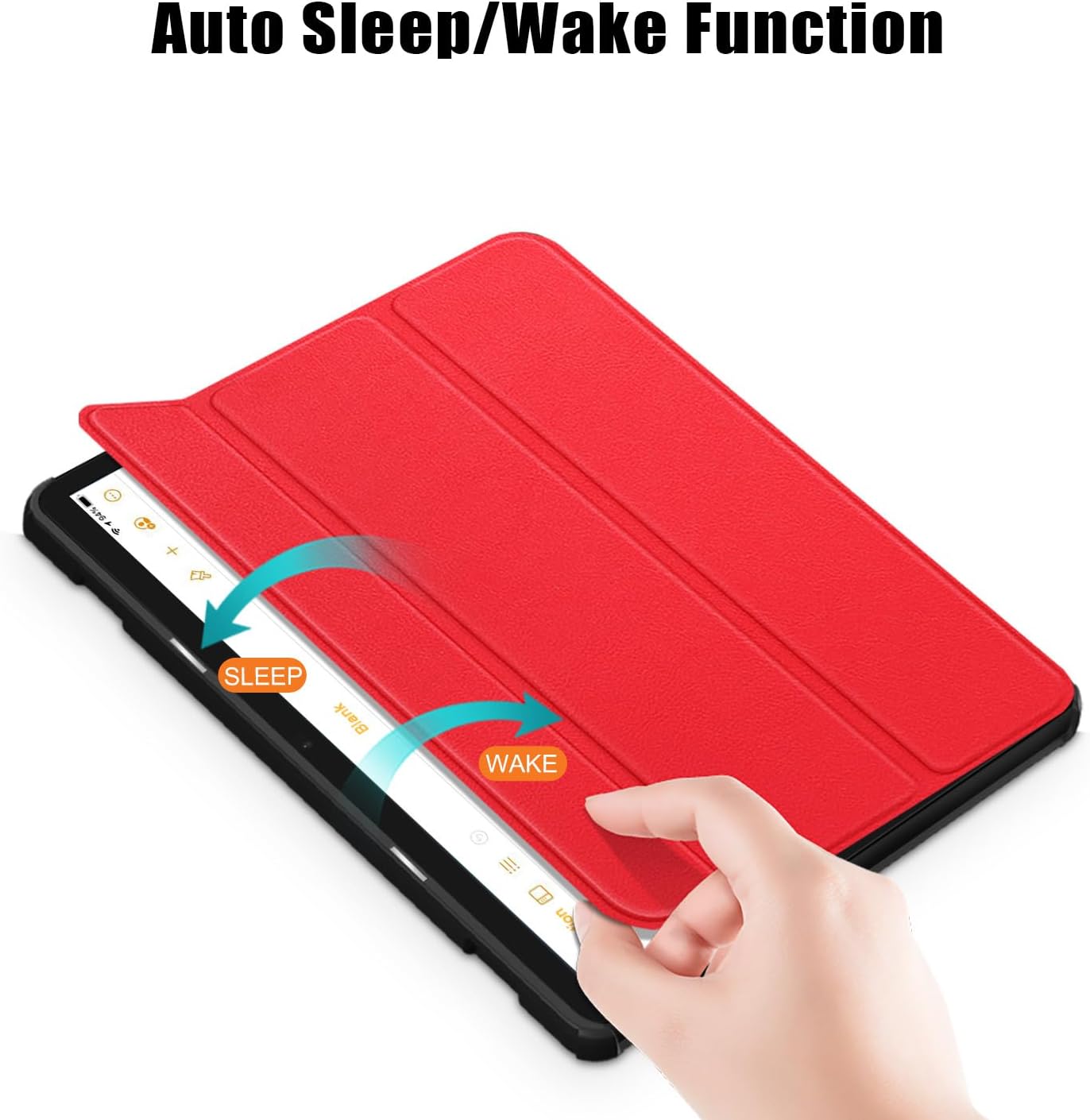 Case for All-New Amazon Kindle Fire HD 10 Tablet (Only Fit 13th Generation, 2023 Release) 10.1 inch [Auto Wake/Sleep] Trifold Slim Lightweight Folio Stand Smart Hard Shockproof Cover, Red