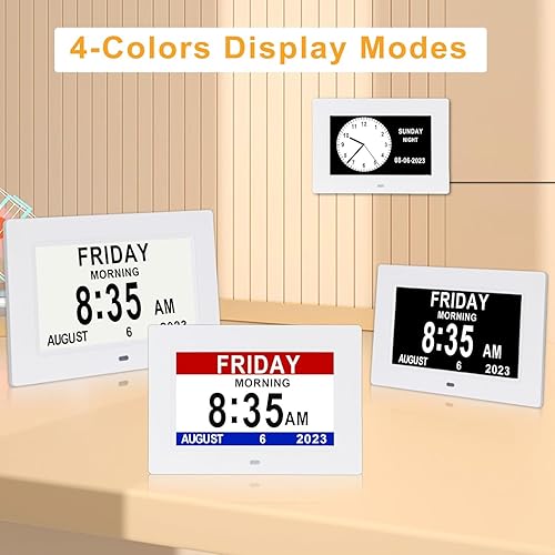 Miniatura 5 de LaMi Ptoducts - Reloj de demencia para personas mayores de 7 pulgadas, pantalla grande, relojes digitales para dormitorio, regulables