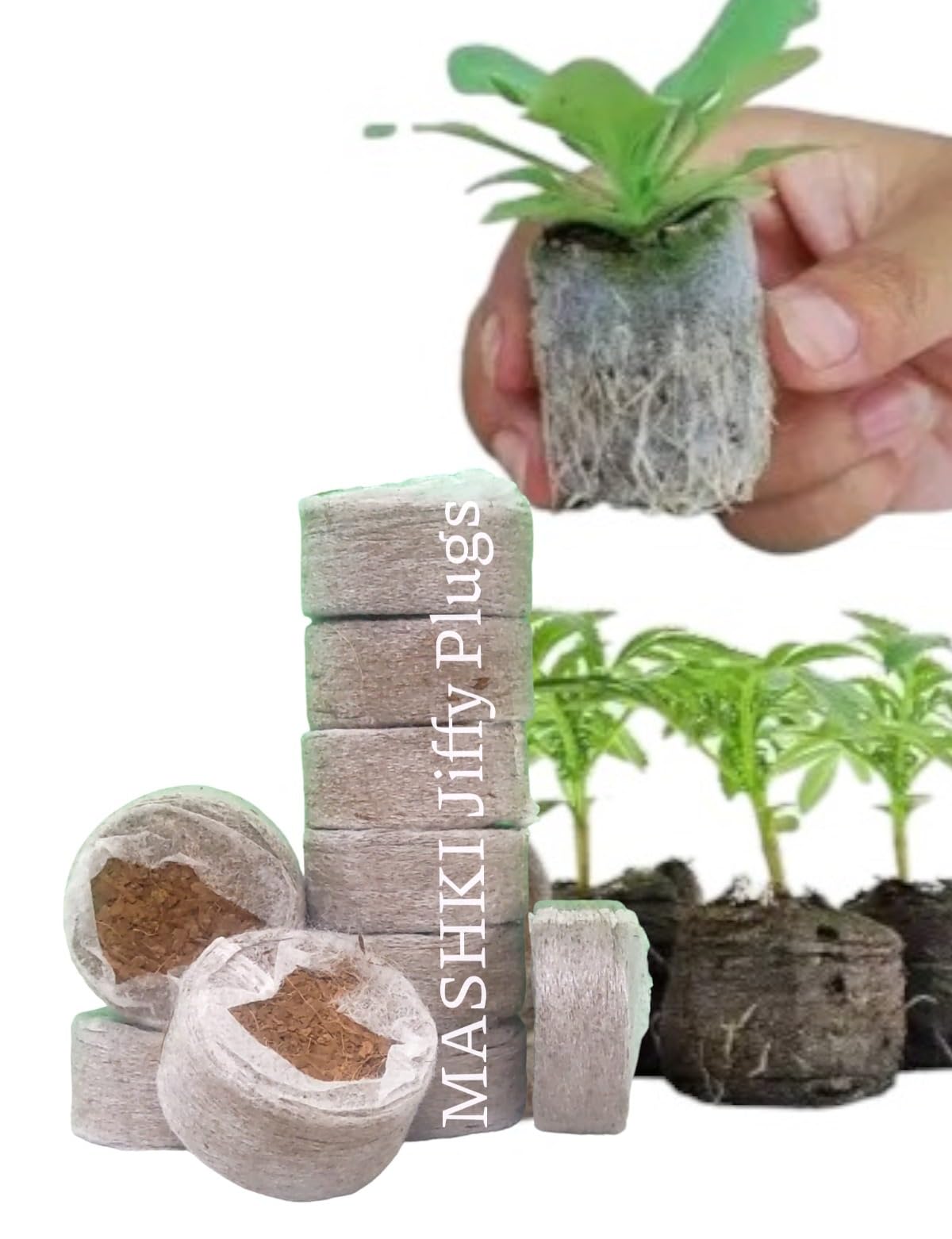 40mm Coco Coir Pellets and Jiffy Plugs: Ideal for Seed Germination, Rooting, and Promoting Vibrant Plant Growth - Cocopeat Seedling Coins (cocodisc, 20.00)