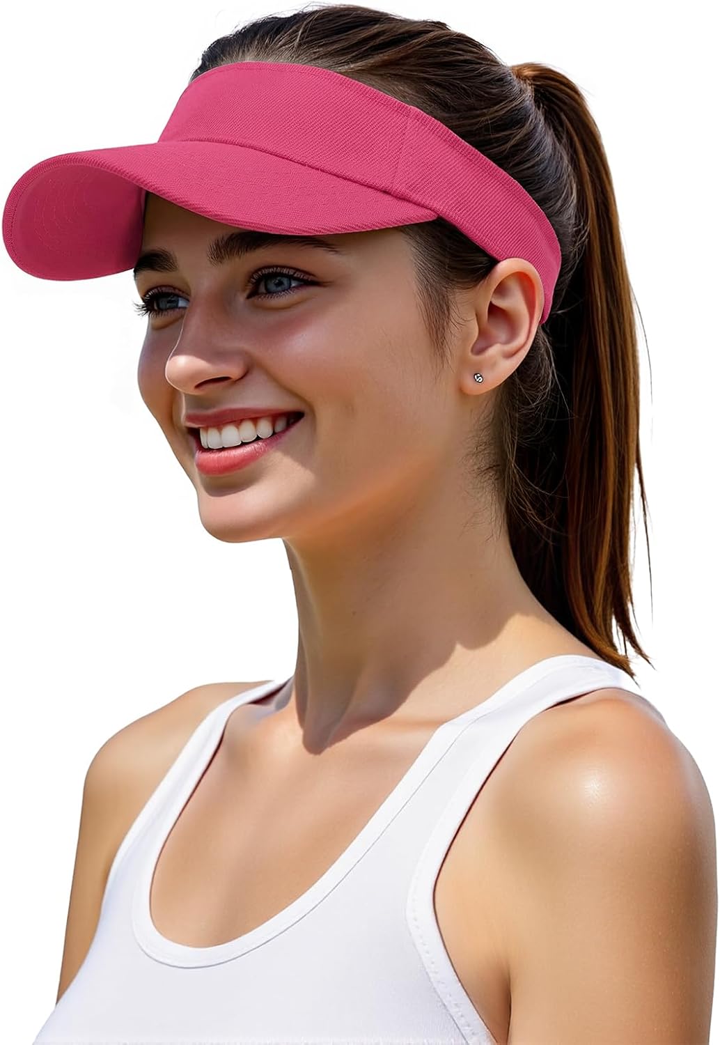 Structured Brim Quick-Dry Sun Visor Hat,Lightweight Sun Protection Sports Visor for Running Golf Tennis Women