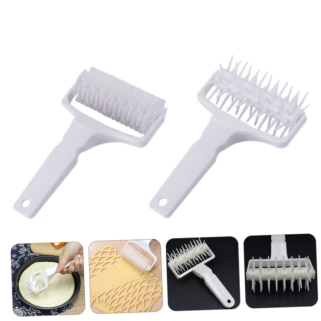 POPETPOP 2 Piezas Perforadora de Pizza Herramienta para Hornear Pizza de Rodillos de Repostería de Cocina y Hornear Galletas