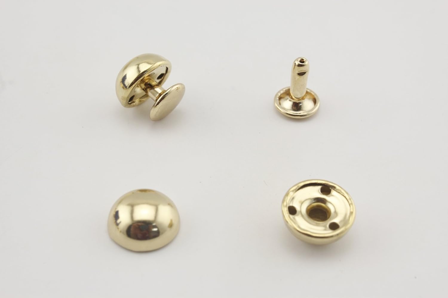 Dome Riveted 1/2" / 12mm Soild Brass Double Cap Rivet Studs Leather Rivet for Bag Making Clothing Shoes AC127