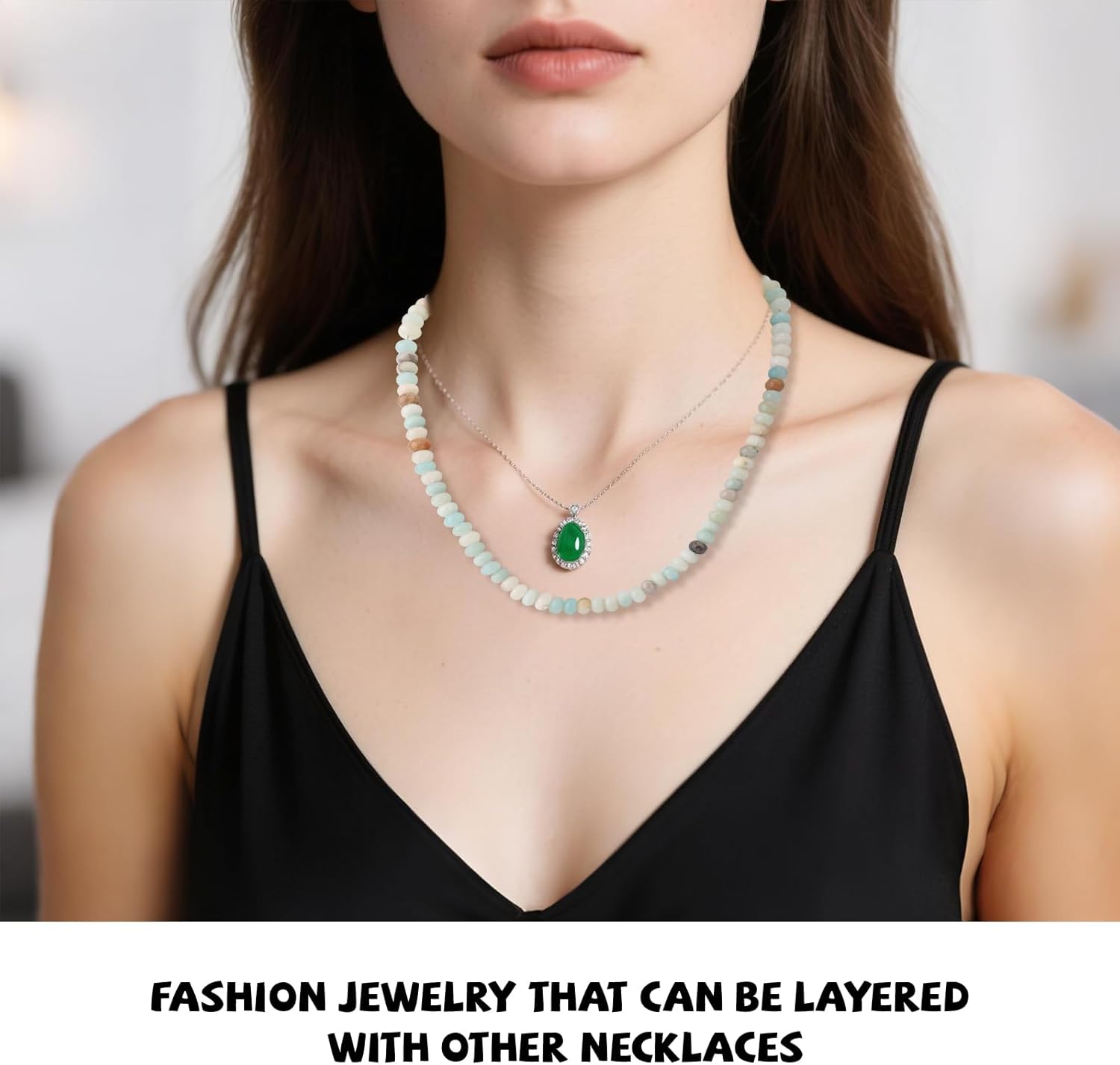 Beaded Gemstone Necklace for Women, Bohemian Colored Natural Stone Bead Necklaces Choker Decoration Summer Beach Jewelry - Image 6