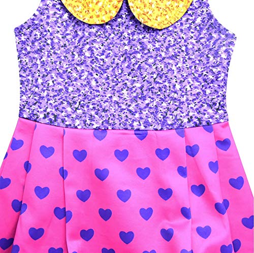 Robe fille violet aubergine de 130 cm pour enfant en coton doux