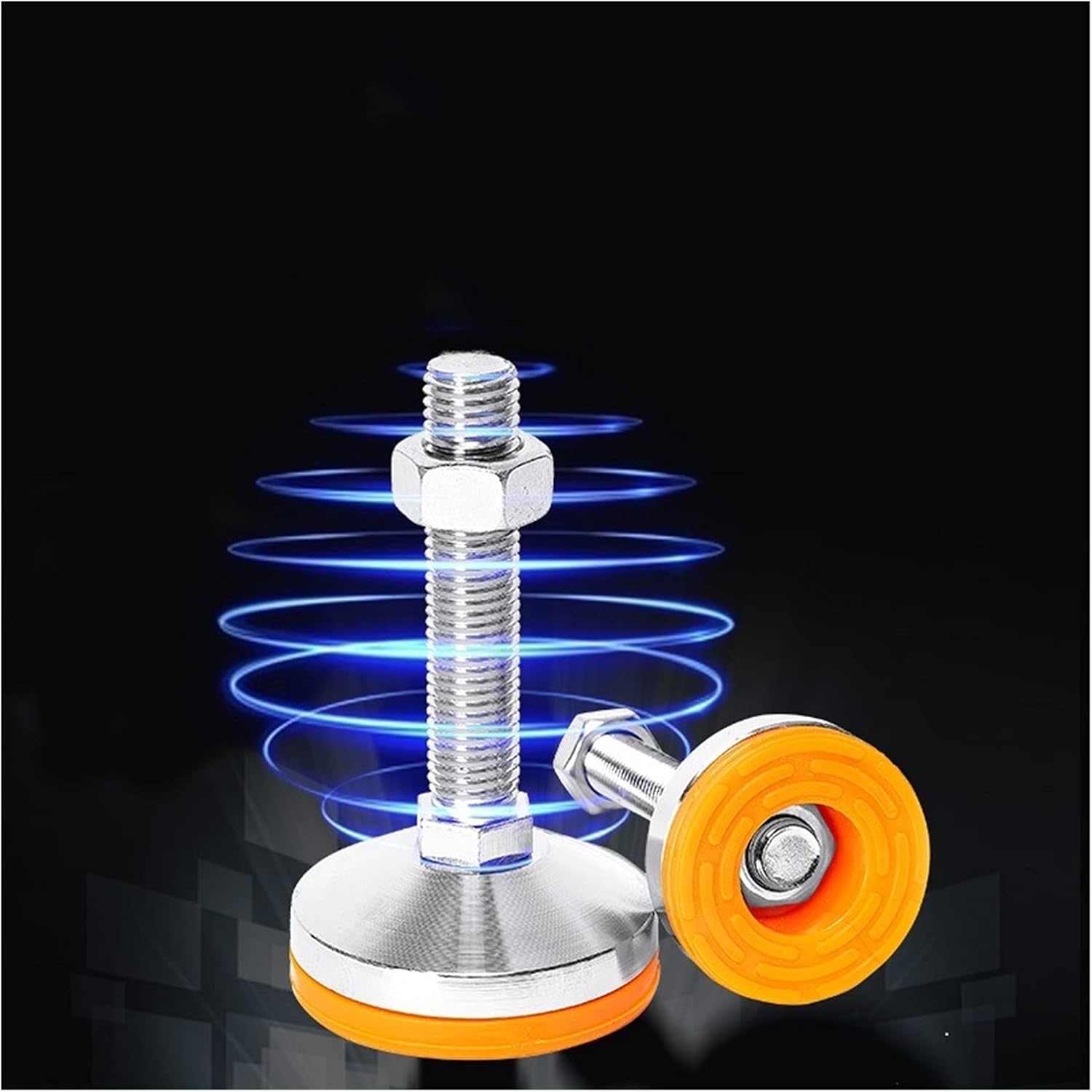 レベルフィート炭素鋼調整可能レベルフィートゴム床レベル60mm、直径50mmベース、耐衝撃キャビネットマシンレベル3個 joyous