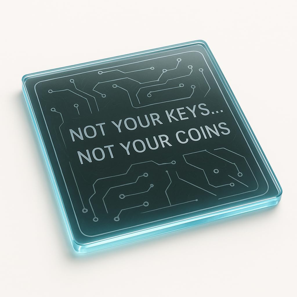 The Plum Penguin Crypto Ether Edge Futuristic Acrylic Coaster Gift - Minimalist Crypto Design With Glowing Edges And Circuit Pattern