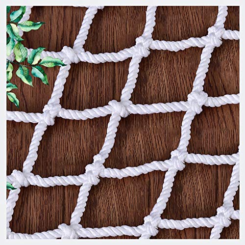 Protection Net,Railing Protective Terrace Balcony Stair Child Pet Safety Fall Cargo Net Garden Plant Decoration Fence Outdoor Obstacle Lattice Goal Ball Stop Cord Netting White 1*1m(3.3*3.3ft)