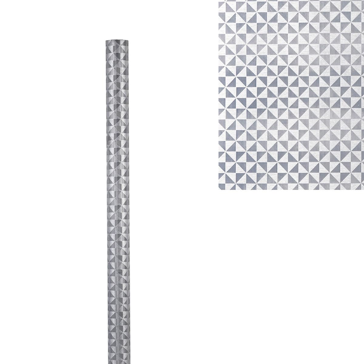 AimtoHome Wrapping Paper Roll - Triangle Pattern Paper Gift Wrap - 30 Inch X 32.8Feet - 81.5 Sq Ft (Silver)