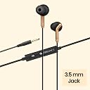ZEBRONICS Bro 3.5Mm Wired in Ear Earphones, in-Line Mic, Deep Bass, 1.2M Strong and Long Lasting Cable, Light Weight, Compatible with Mobile | Tablet | Laptop (Black + Gold) gallery image