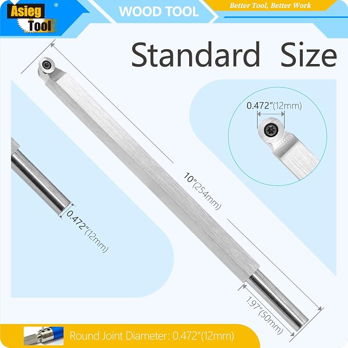Herramienta de torneado para madera 10 pulgadas con inserto de carburo miniatura 2