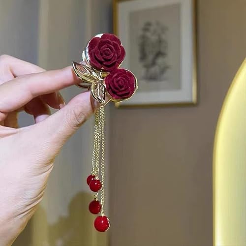 Miniatura 3 de Haibinsuo Pinza de metal para el cabello brillantes diamantes de imitación de flecos largos decoración de garra para el cabello elegante decoración