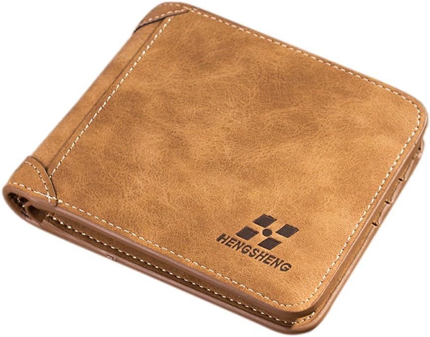Men's Trifold Suede Design Leather Wallet (Hengsheng Brown)