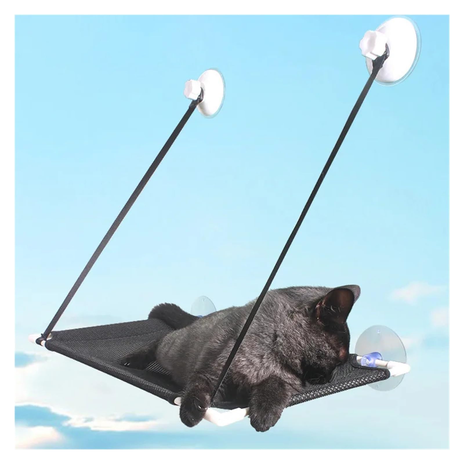 Hamak dla kota Pet letni hamak łóżko z oknem w domu salon przyssawka bezpieczna ściana wisząca siatka zwierząt oddychająca Stabilny I Wygodny(Single gray)