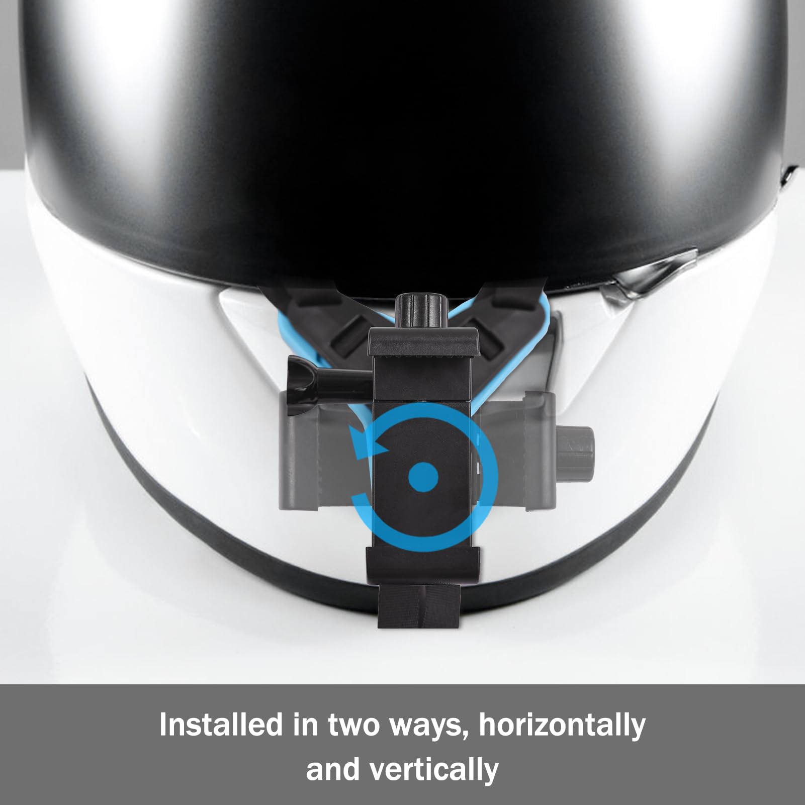 MyGadget Supporto Casco da Moto per Gopro - Attacco con cinghie extra resistenti - inclusa vite a J-Hook - per Action Cam come Go Pro Hero in Nero