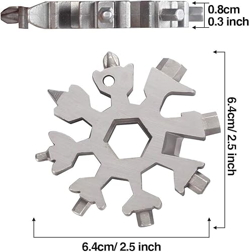 Miniatura 2 de Multiherramienta de copo de nieve 20 en 1, gran relleno de calcetín de Navidad, regalos únicos para papá, hombres y mujeres