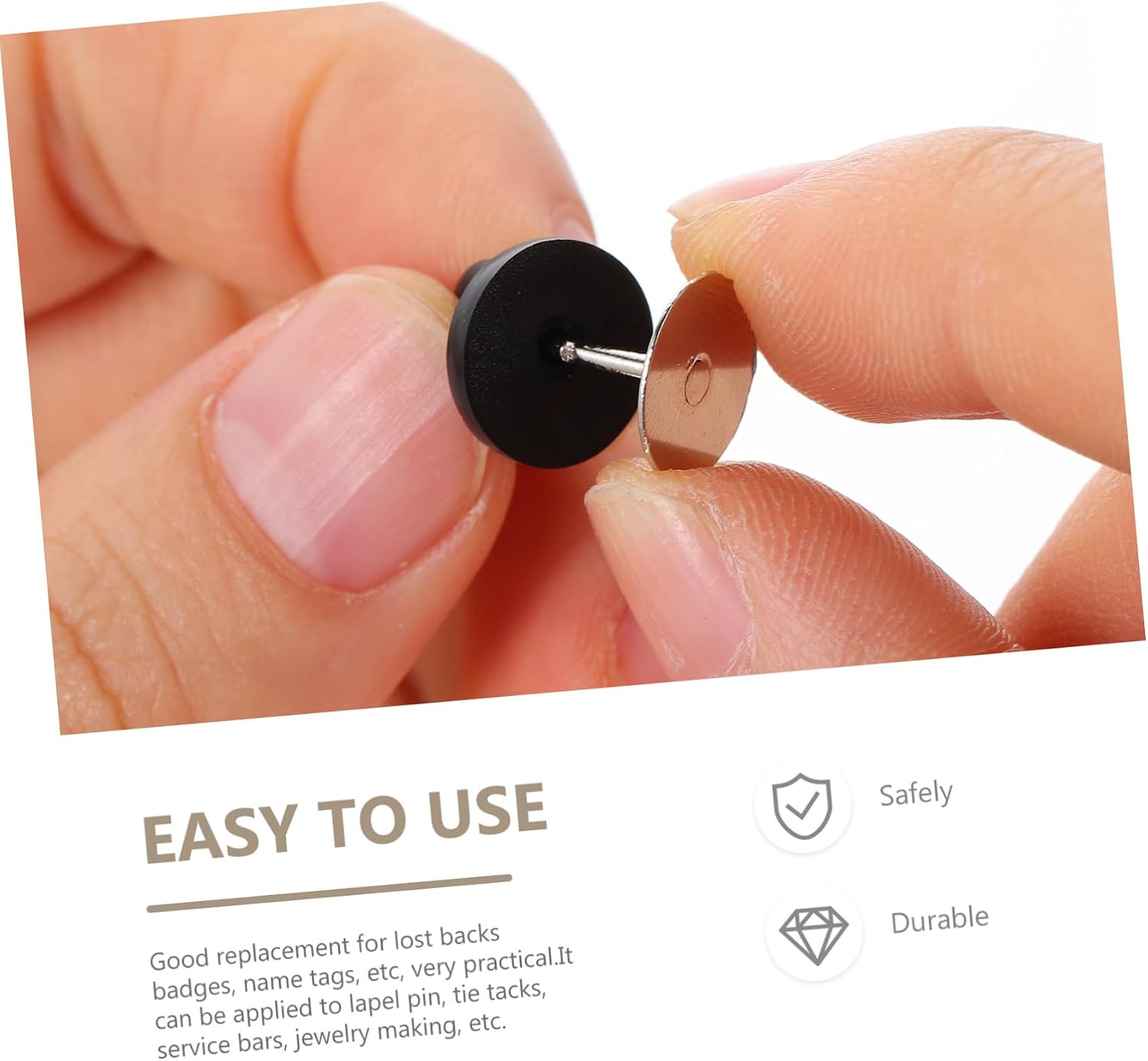 TEHAUX 4sets Professional Badge Pin Replaceable Brooch Pin Convenient Backs Tie Tack Accessory Wear-Resistant Backs DIY Supplies