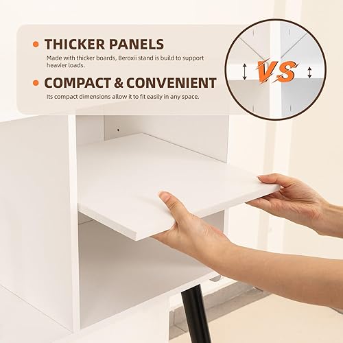 Miniatura 3 de Soporte para tocadiscos, mesa de tocadiscos de mediados de siglo con almacenamiento para hasta 150 álbumes, gabinete de discos de vinilo con