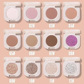 FeiCuiYun Matte Eyeshadow Palette Makeup for Older Women, Matte Nude Pink eyeshadow For Green Blue Eyes, Holographic Multichrome Cream Iridescent Single Monochrome Eye Shadow Makeup