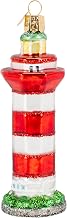Old World Christmas Hilton Head Lighthouse Glass Blown Ornament for Christmas Tree, Handcrafted Holiday Decoration, Landmarks Collection