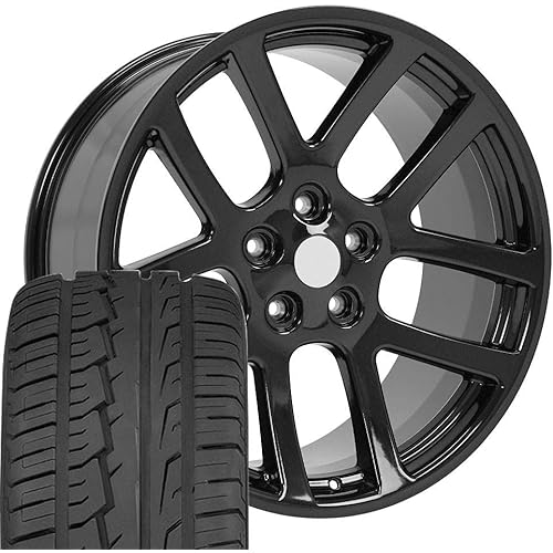 OE Wheels DG51 22 Inch Rims and Tires Fit Ram SRT Style 5x139.7 22x10 Gloss Black - Hollander 2223 - iMove Gen 2 SUV 285/45-22 (Set of 4)