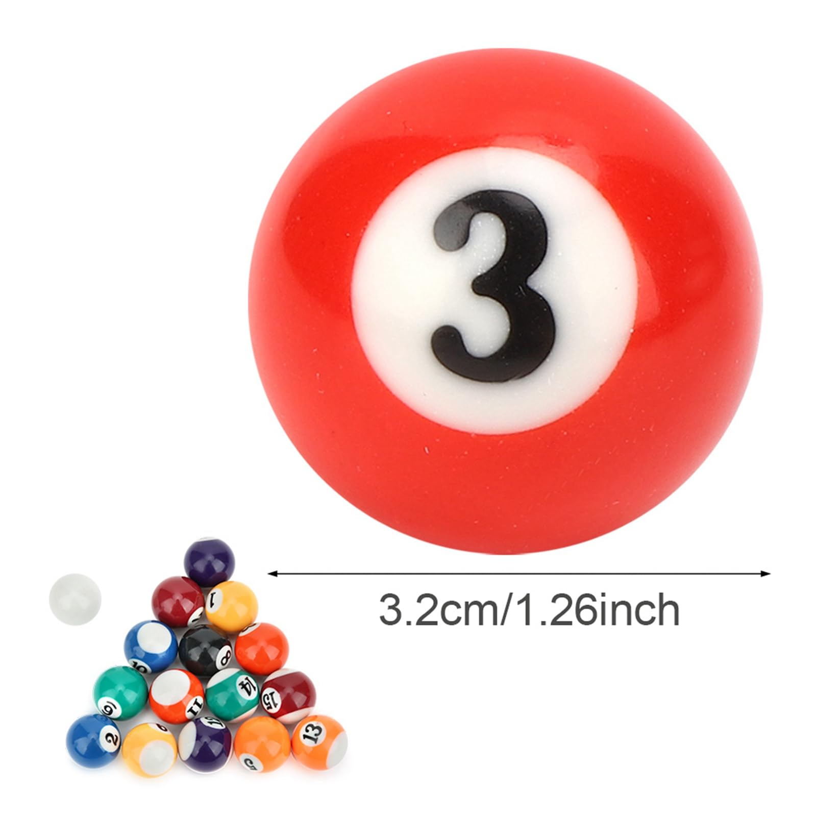 16-teiliges Mini-Billardball-Set, Mini-Billardball-Spielzeug für Kinder, kleine Billard-Queuebälle, komplettes Set für Mini-Billardtisch