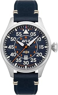 AVI-8 Hawker Hurricane Men's Pilot Watch – Japan Automatic Movement, 3 Hands & Date, 46mm Stainless Steel Case, Leather St