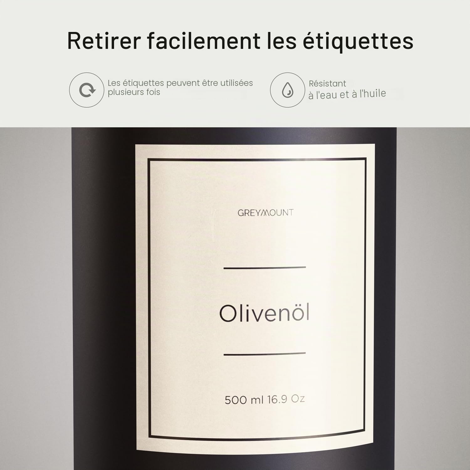 Lot de 2 bouteilles d'huile de vinaigre et d'huile - 500 ml - En verre - Avec bec verseur noir - Pour huile d'olive, vinaigre et plus encore - Parfait pour la cuisine, les salades et le
