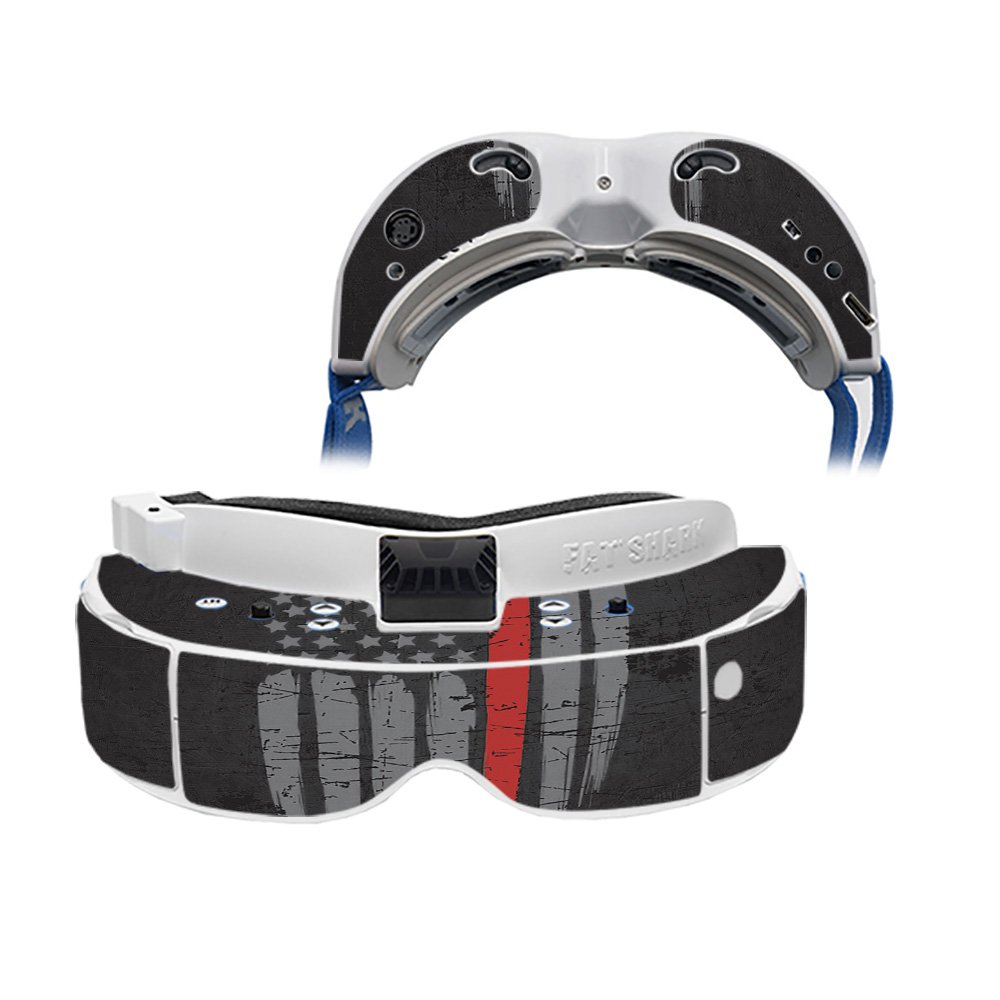 MightySkins Skin Compatible with Fat Shark Dominator V3 - Thin Red Line | Protective, Durable, and Unique Vinyl Decal wrap Cover | Easy to Apply, Remove, and Change Styles | Made in The USA