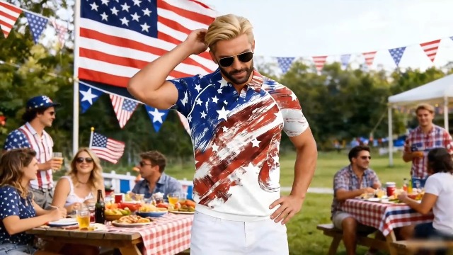 Camiseta Polo de Aniversario USA 250 Años para Hombre Camiseta con Bandera Americana 4 de Julio Patriótica Top de Golf miniatura 7