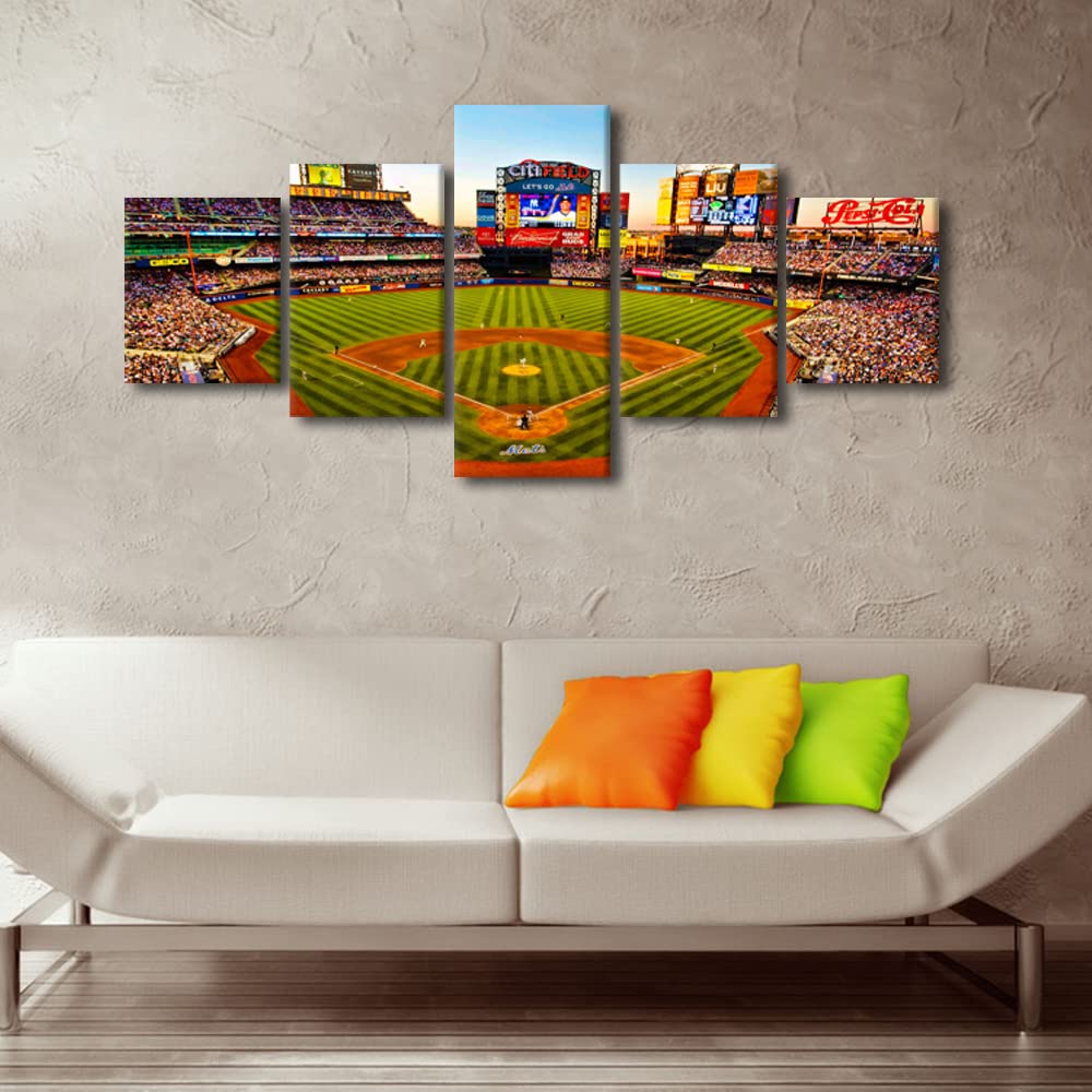 5 Piece Canvas Wall Art Modern Baseball Stadium Painting Sport Artwork Baseball Game Pictures Print for Living Room Office Home Decor Baseball Fans Gifts, Stretched and Framed Ready to Hang(60Wx40H 5 Piece Canvas Wall Art Modern Baseball Stadium Painting Sport Artwork Baseball Game Pictures Print for Living Room Office Home Decor Baseball Fans Gifts, Stretched and Framed Ready to Hang(60Wx40H