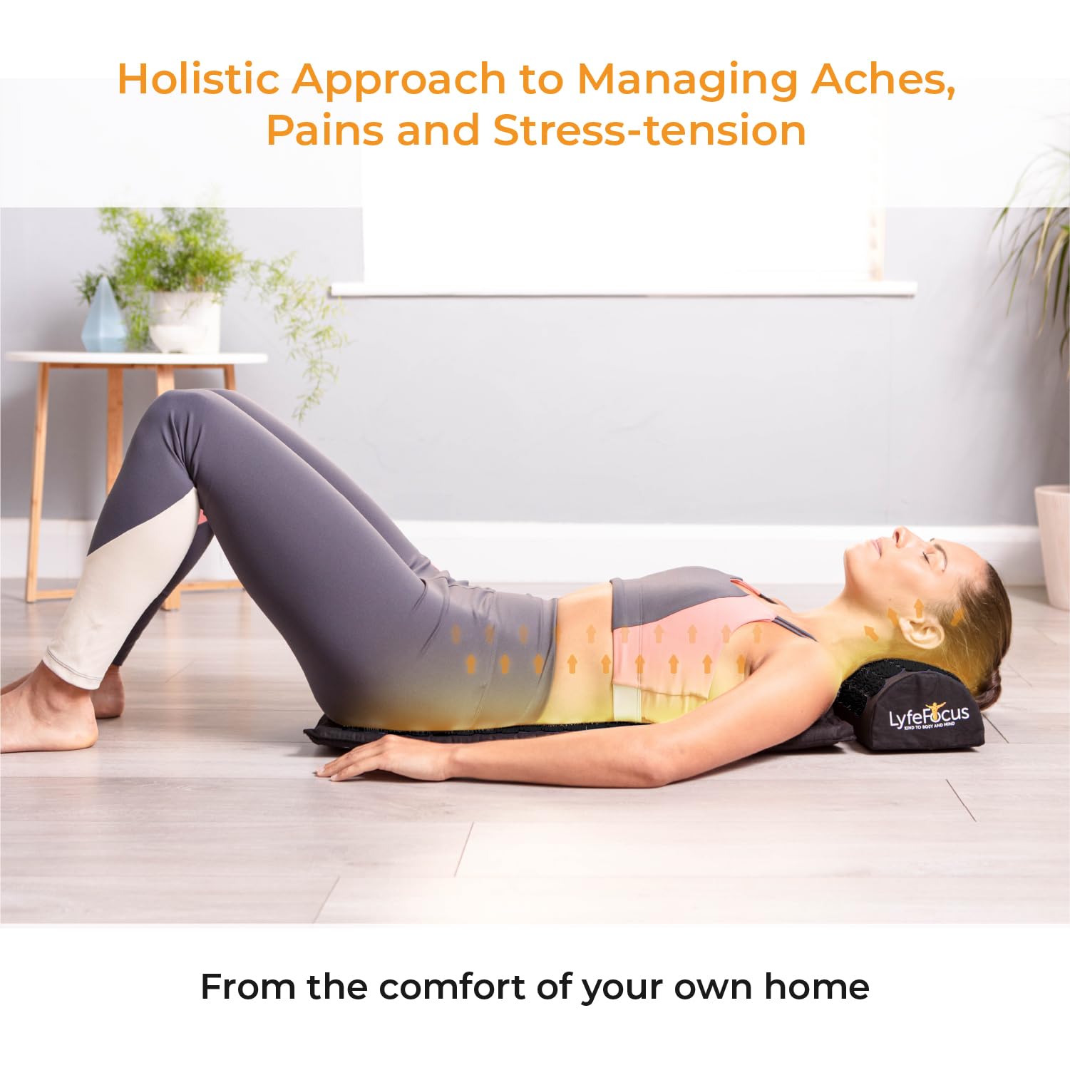 LyfeFocus Juego de alfombrilla de acupresión y almohada con bolsa de viaje, alfombrilla de masaje de acupuntura acolchada para aliviar el dolor de espalda, cuello y hombros, alivia la tensión muscular