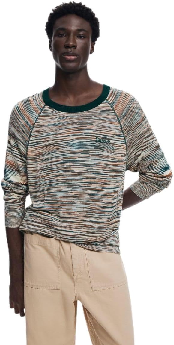 Desigual Mangas Desigual Camisa Tejida De Hombre De Manga Larga Para Hombre, Blanco Camisa Desigual Hombre
