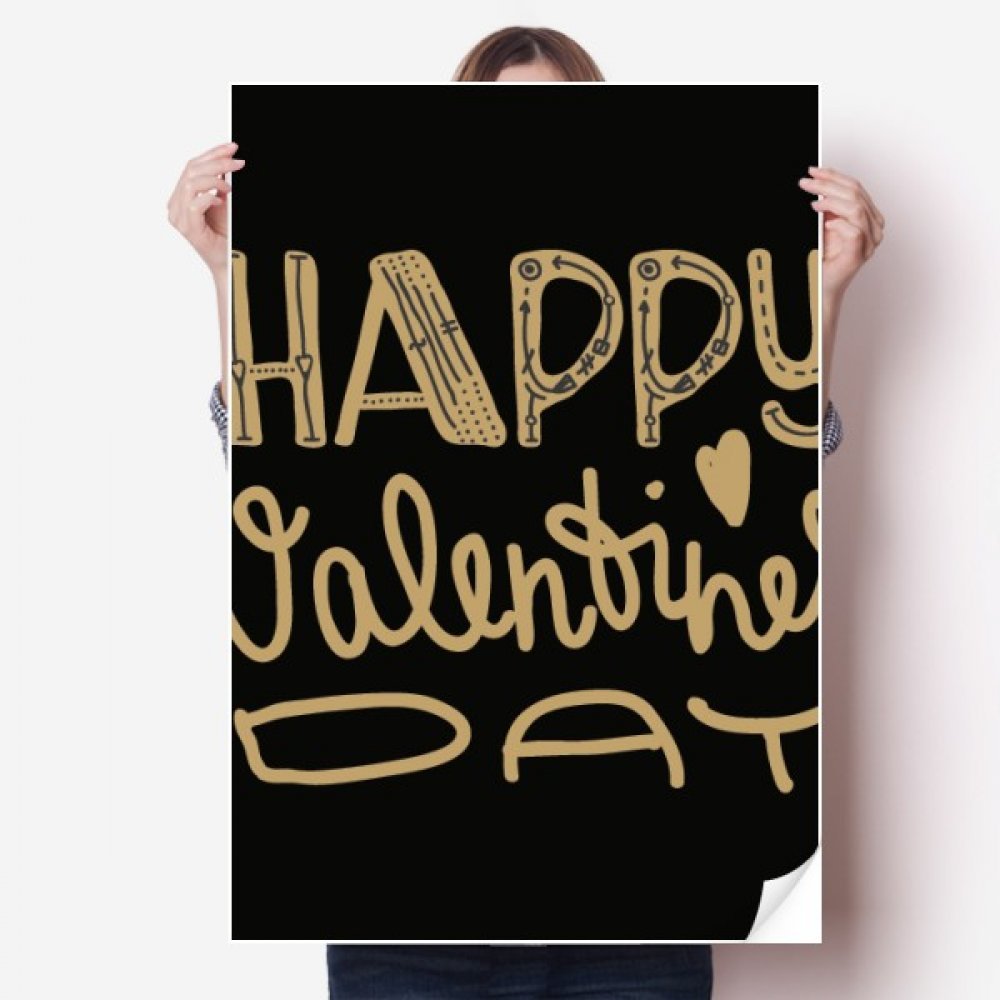 Autocollant citation heureuse d'or 80x55cm pour salon romantique
