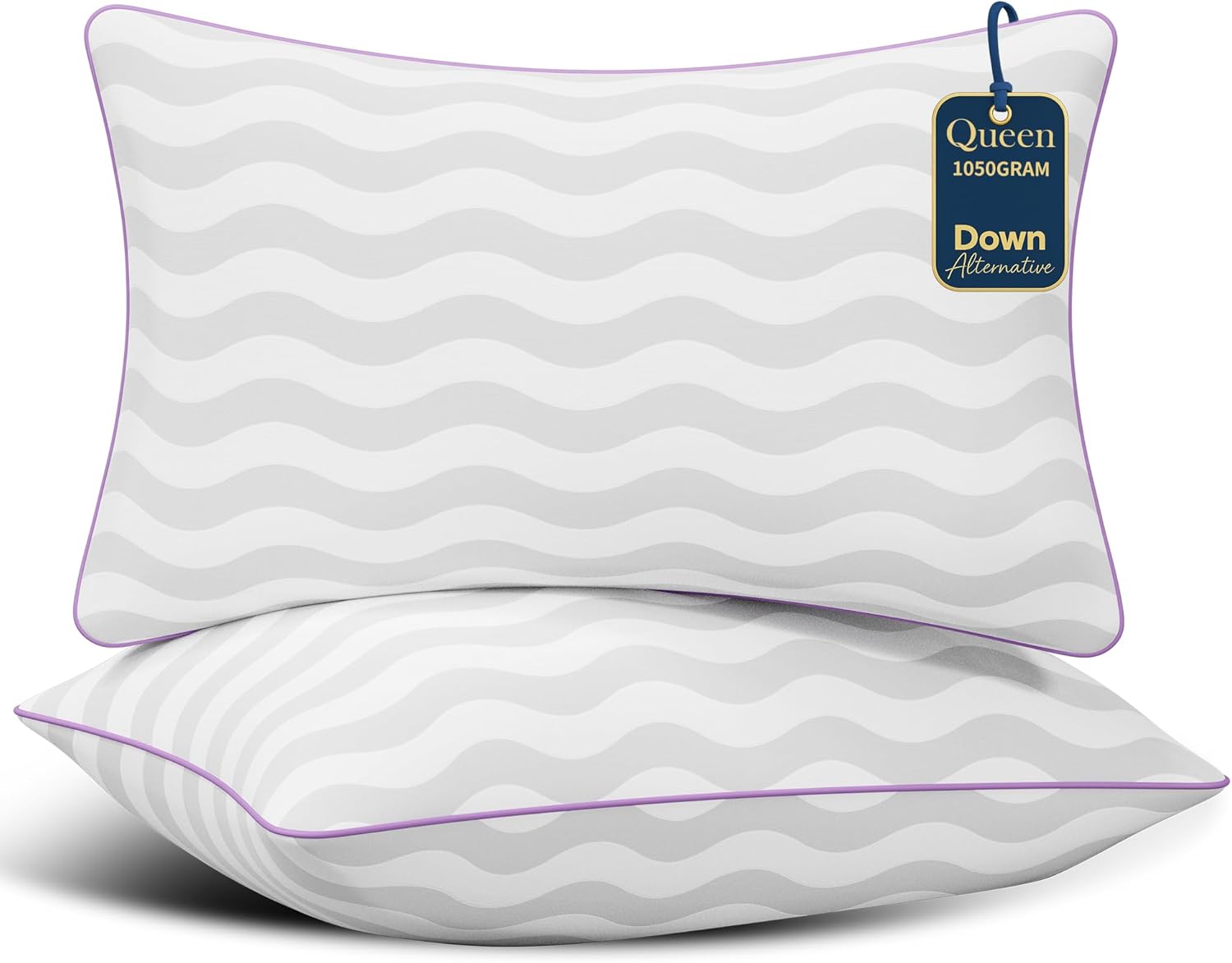 Dreamara Pillows Queen Size Set of 2 - Hotel Collection Bed Pillows with Down Alternative Fill, Soft & Supportive for Side, Stomach & Back Sleepers, Fully Machine Washable & Adjustable Loft Design