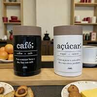 Kit 2 Potes Empilháveis Porta Café e Açúcar Alimentos Cozinha