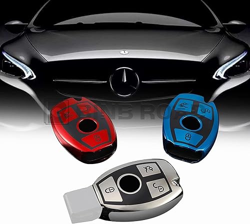 Miniatura 9 de BINB ROAD Funda de protección para llavero de TPU suave compatible con Mercedes Benz A C E CLA CLS CLK GLK GLA GLC S Clase 08-19, color rojo