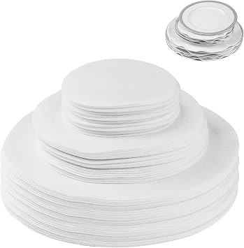 120Pcs Plate Separators Storage, Soft Felt Plate Dividers, Round Dish Storage Protectors Pads with 3 Different Size White