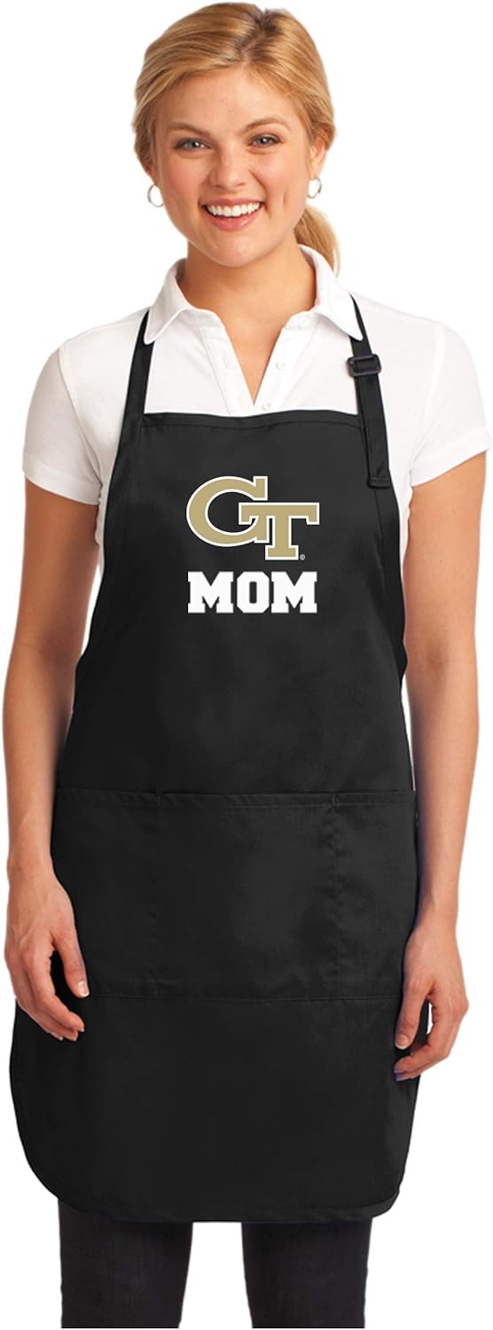 Broad Bay Georgia Tech Mom Aprons Yellow Jackets Mother Design w/Pockets for Grilling or Tailgating