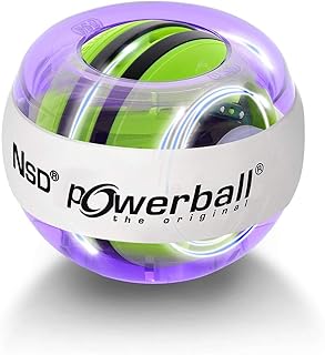 Powerball Autostart Multilight, gyroskopischer Handtrainer mit blau-rotem Lichteffekt inkl. Aufziehmechanik, transparent-v...