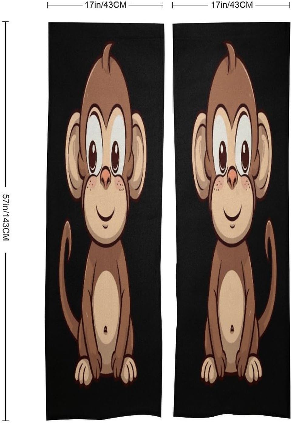 Cartoon Brown Monkey Door Curtain Printed Doorway Noren Japanese Style Doorway Room Divider Curtains for Privacy Partition Divider Kitchen Home Decorations Wall Hanging