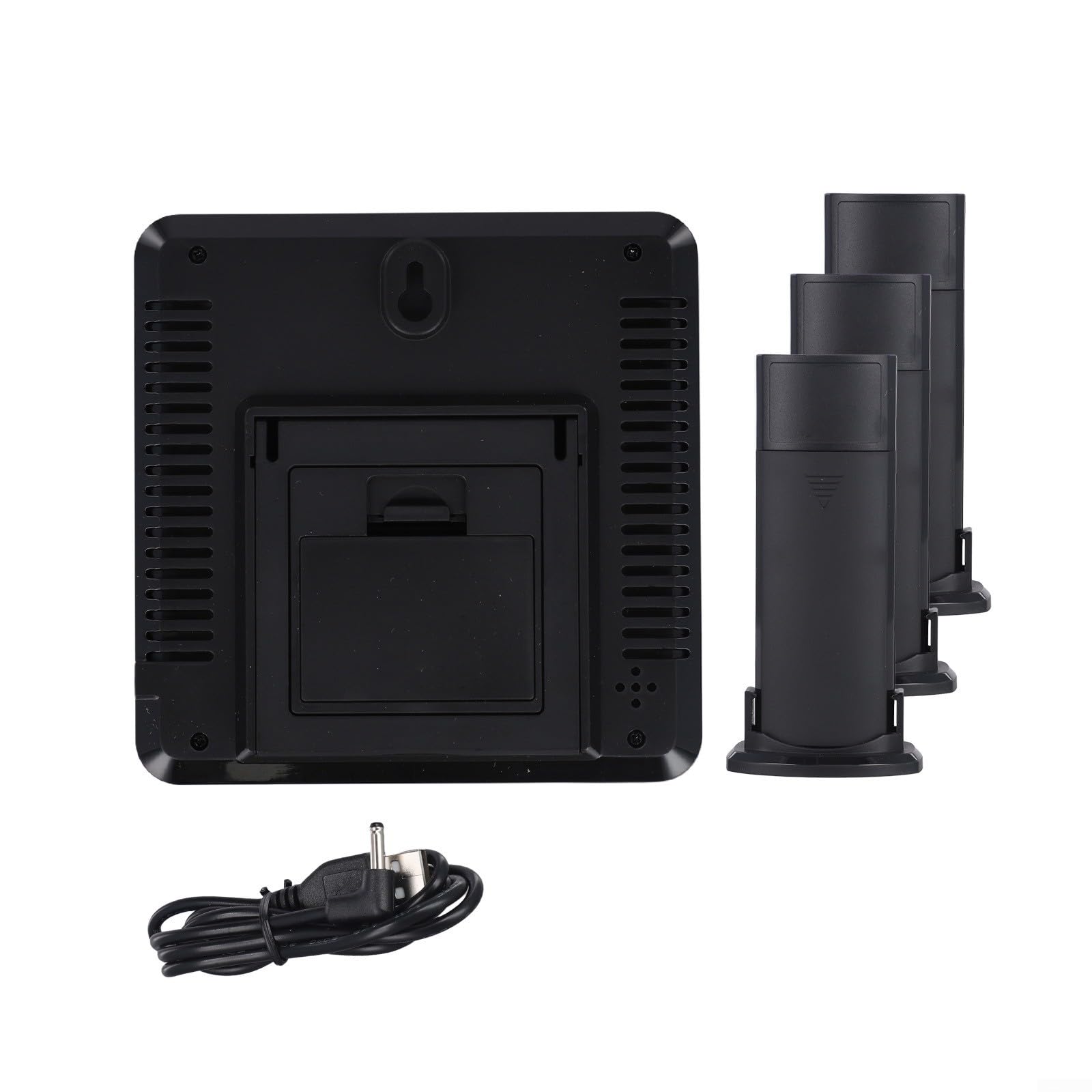 Kit stazione meteo con termometro e igrometro wireless con radio per misurazioni accurate della temperatura interna ed esterna (nero)