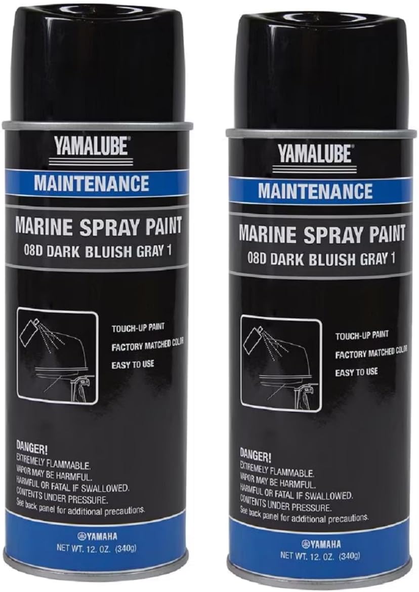 YAMAHA Original OEM Yamalube ACC-MRNPA-IT-8D Marine Spray Paint Yamalube OEM, Dark Bluish Grey, (2) 12 oz Spray Cans…