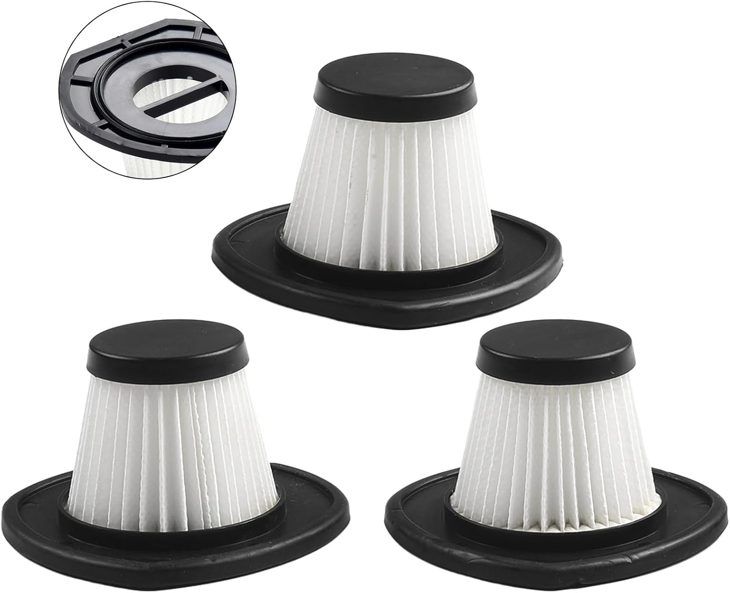 Maximize Vacuum Cleaning Performance with 3pcs Replacement Filters for R6053 Handheld Car Cordless Vacuum Cleaner