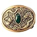 Solid Brass Mens Belt Buckle for Belt Accessories Dragon Jade Western Cowboy Vintage Custom Buckle
