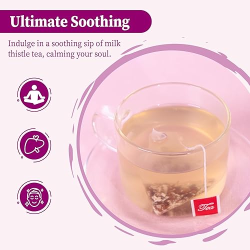 Miniatura 4 de FullChea Bolsas de té de cardo mariano, 40 bolsitas de té, 0.10 ozbolsa de semillas de cardo mariano natural
