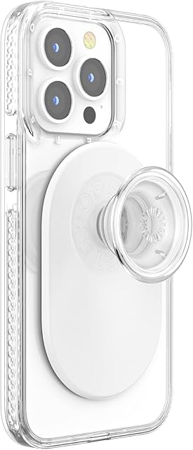 PopSockets: PopGrip for MagSafe - Expanding Phone Stand and Grip with a Swappable Top for Smartphones and Cases - Clear White