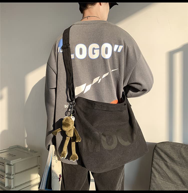 Sumleno Canvas Messenger Vintage Bag Alt Emo Crossbody Bag Goth Punk Shoulder Satchels Harajuku Grunge Handbag2